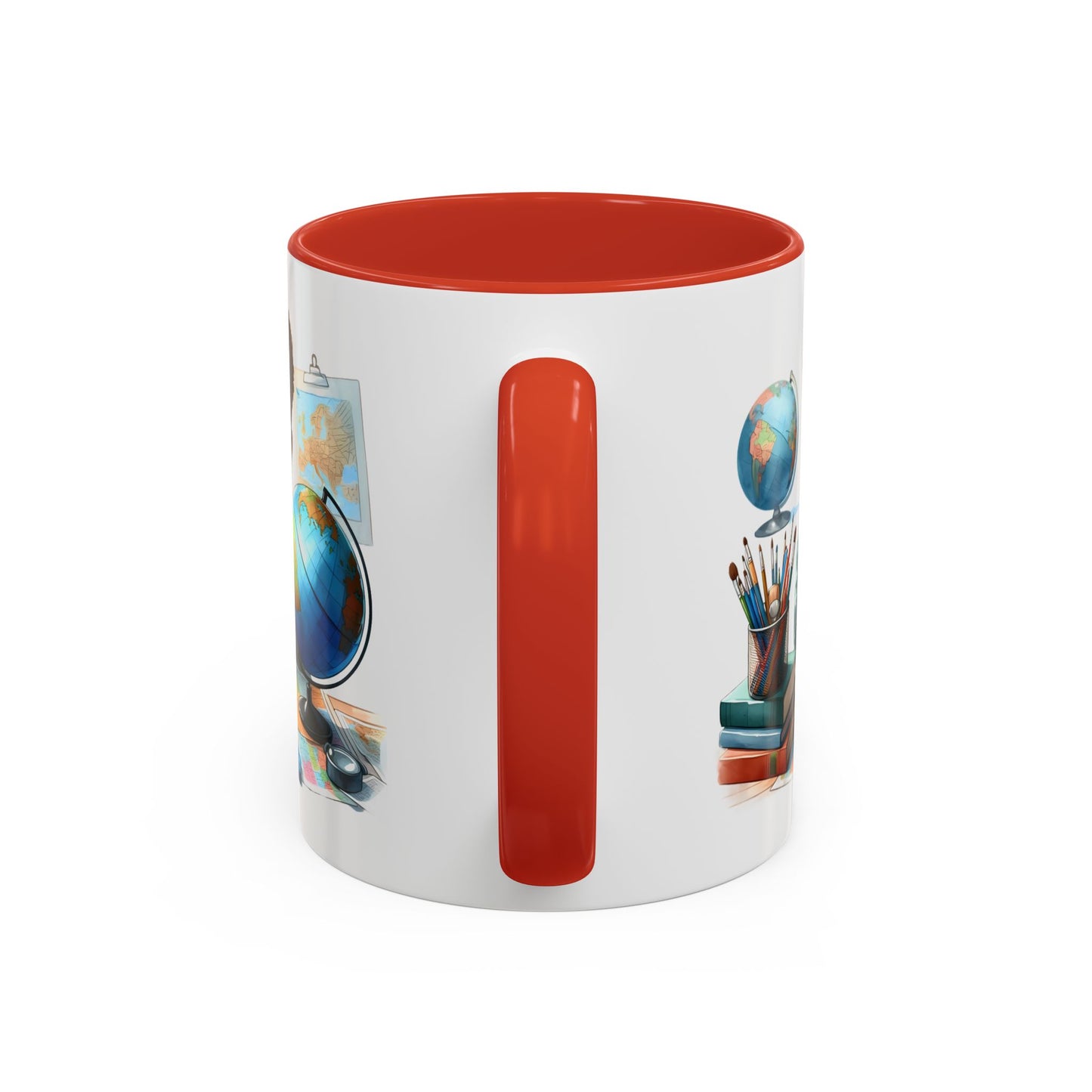 World Explorer Accent Coffee Mug - Perfect for Students, Travel Lovers, Teachers, Back to School, Gift for Kids
