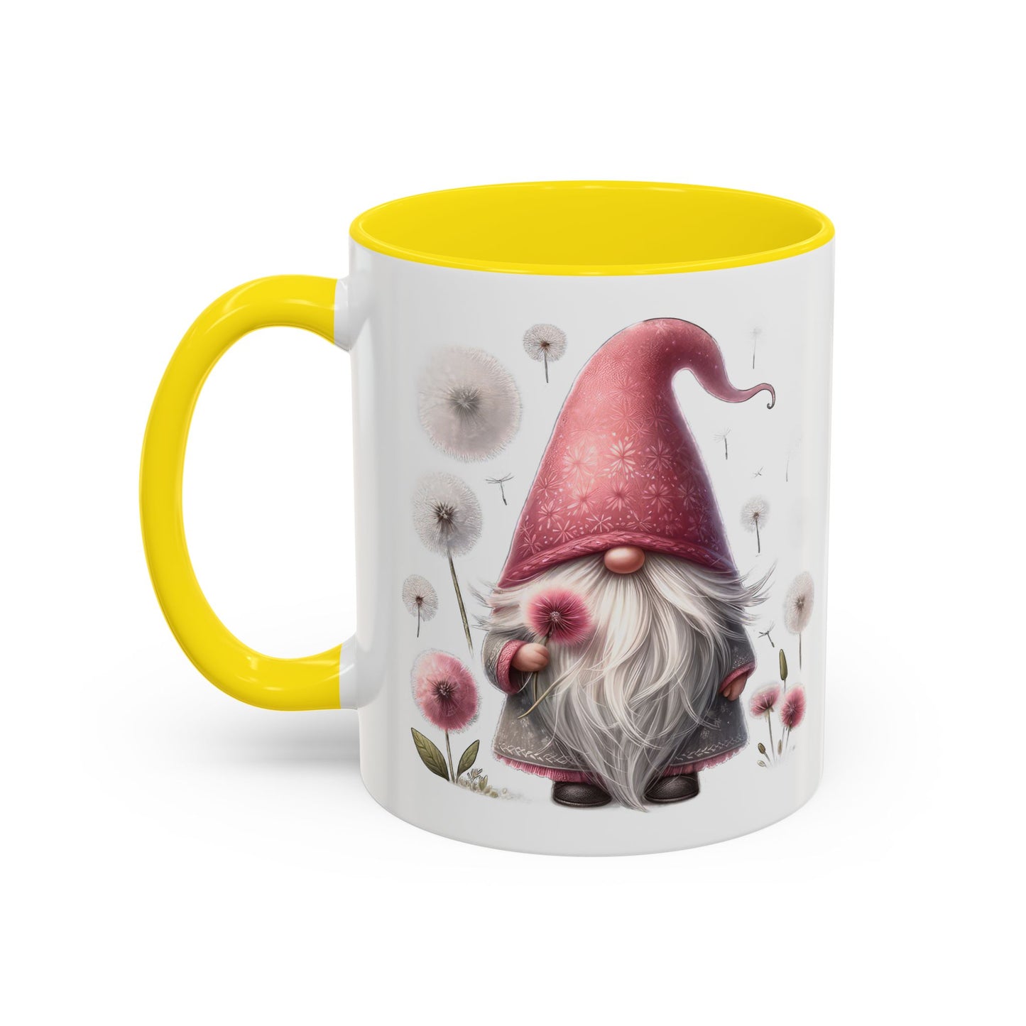 Whimsical Gnome Coffee Mug, Cute Coffee Cups for Home, Unique Gift for Gnome Lovers, Floral Gnome Mug for Birthdays, Spring Décor