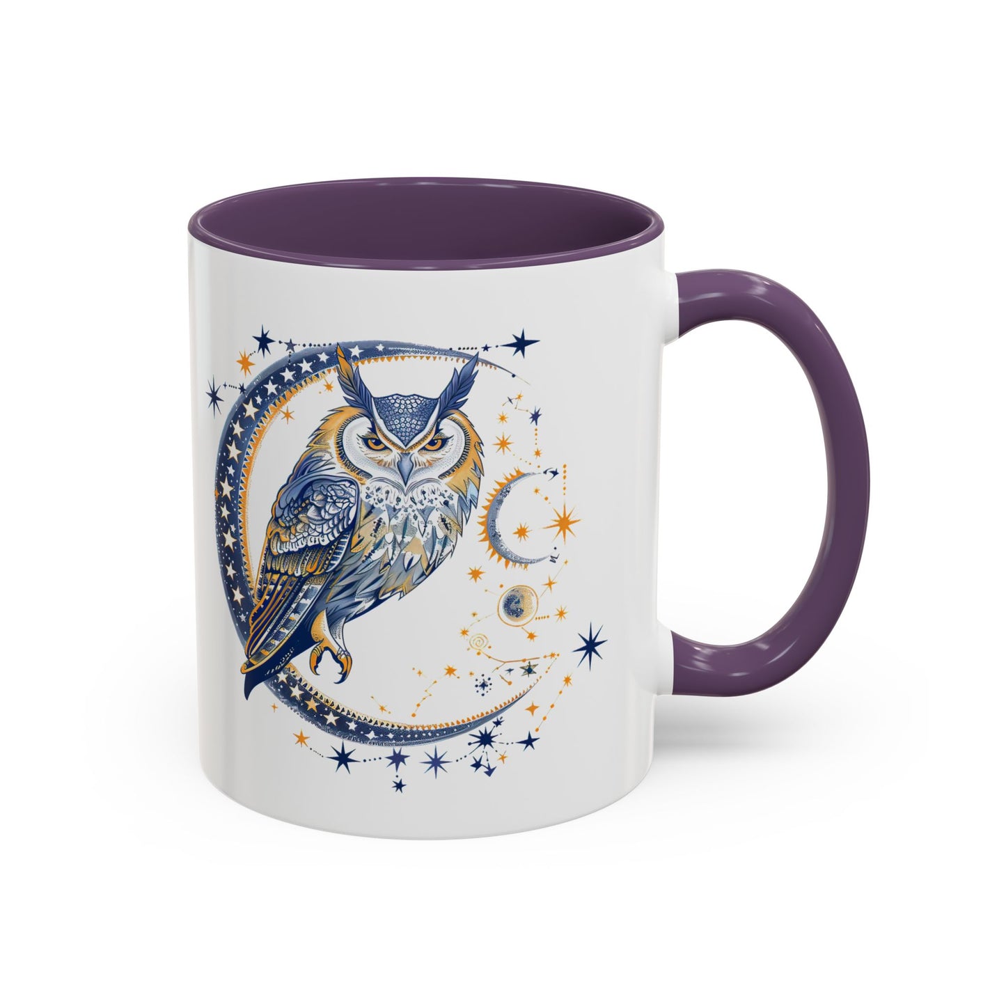 Celestial Owl Coffee Mug | Starry Night Mug, Astrology Gift, Owl Lover Cup, Unique Drinking Vessel, Enchanted Home Decor