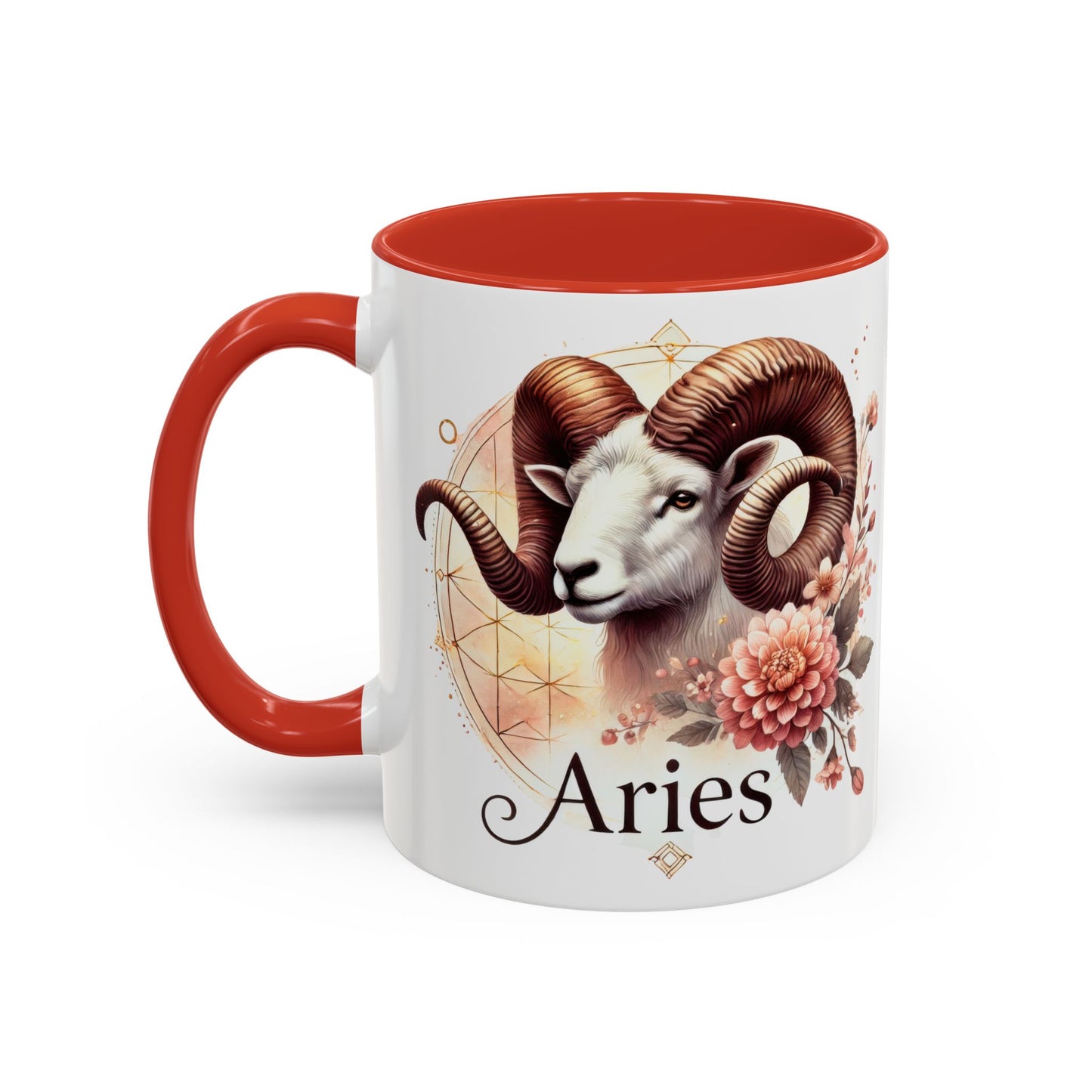 Aries Zodiac Coffee Mug - Astrological Floral Design - Perfect Gift for Astrology Lovers