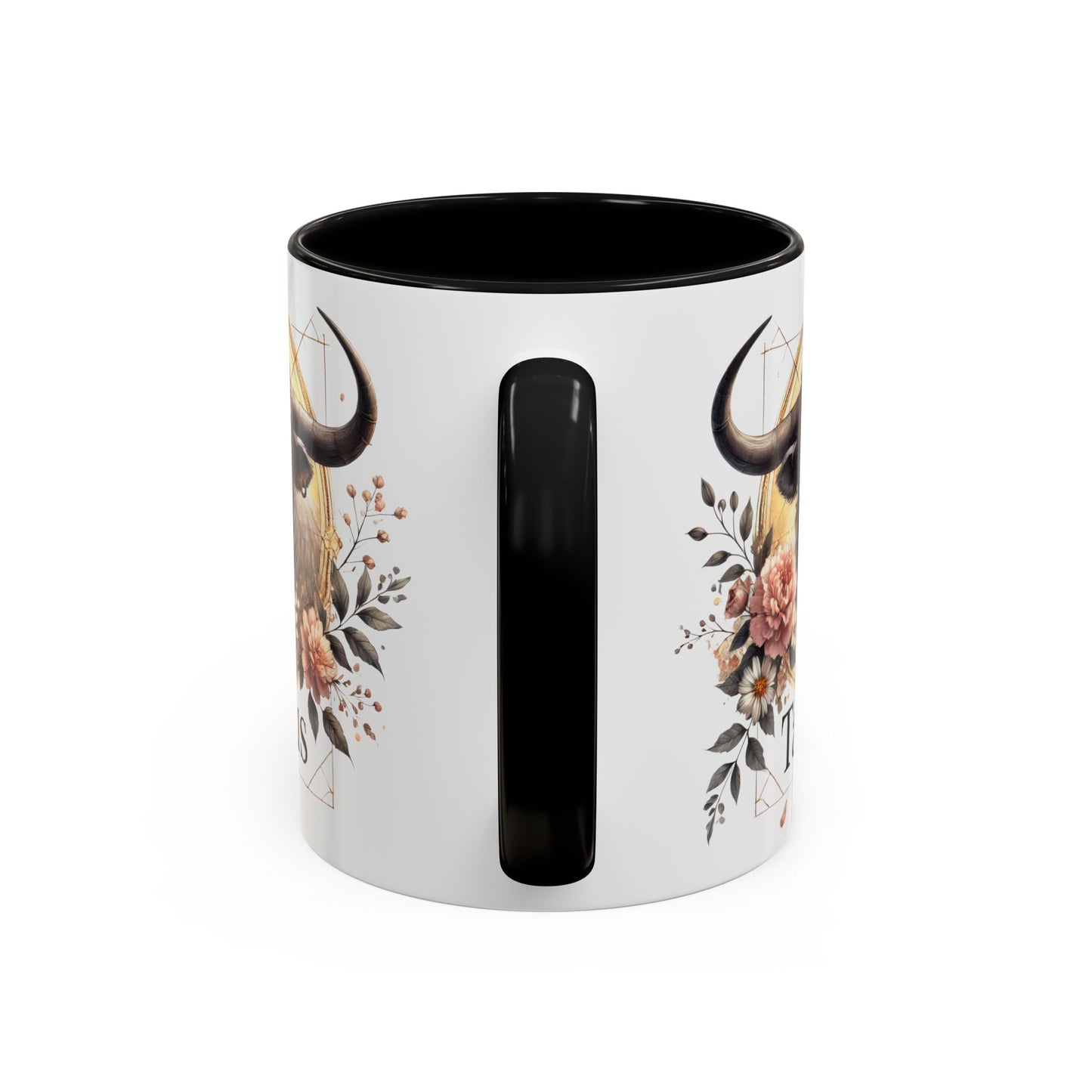 Taurus Floral Accent Coffee Mug | Astrology Gift for Taurus Fans | Office, Birthday, Zodiac Decor, Personalized Mug, Home & Kitchen