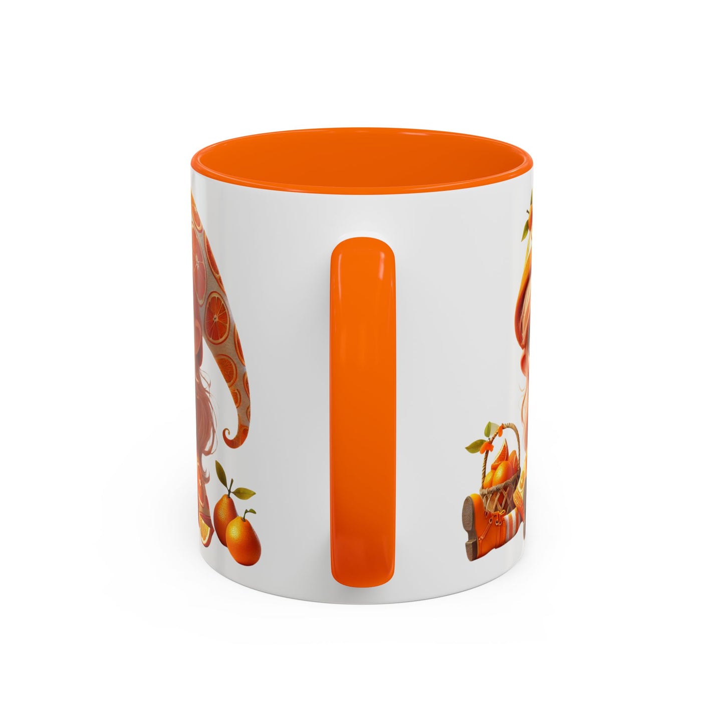 Whimsical Orange-Themed Coffee Mug, Cute Ceramic Cup for Fruit Lovers, Ideal Gift for Halloween, Birthdays, and Orange Enthusiasts