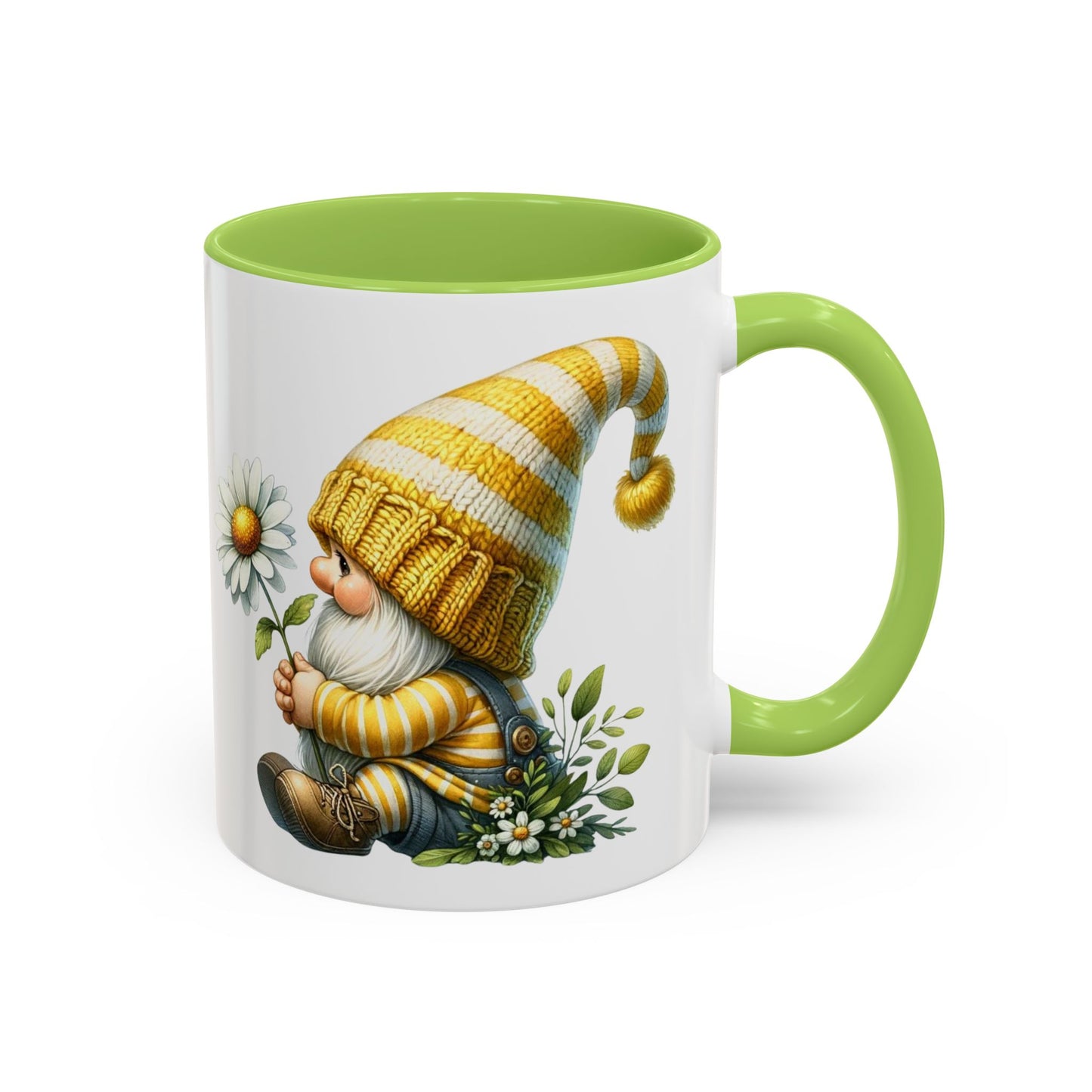 Whimsical Gnome Coffee Mug, Cute Gnome Cup for Garden Lovers, Spring Decor, Gift for Her, Coffee Lover's Mug, Unique Flower Mug