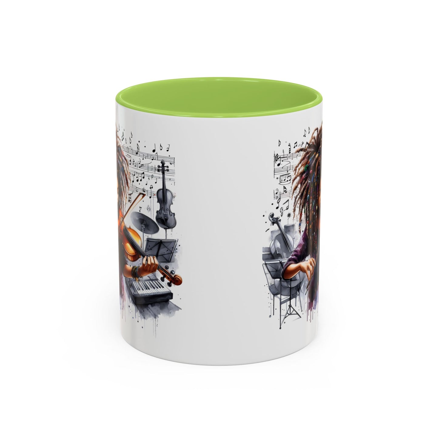 Musical Accent Coffee Mug, Music Lover Gift, Black and White Mug, Jazz Theme Mug, Artist Appreciation