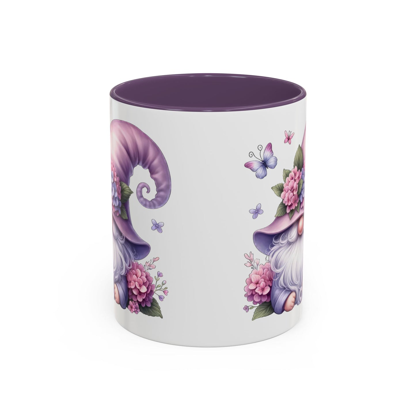 Gnome Floral Accent Coffee Mug, Cute Gnome Mug, Gift for Garden Lovers, Mother's Day Coffee Cup, Spring Decor, Personalized Mug