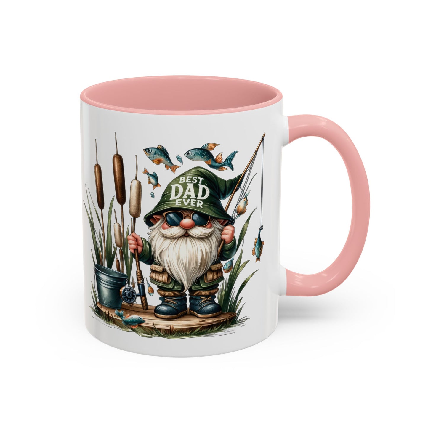 Fishing Gnome Coffee Mug, Best Dad Ever, Father's Day Gift, Dad's Mug, Gnome Decor, Outdoor Lover's Cup