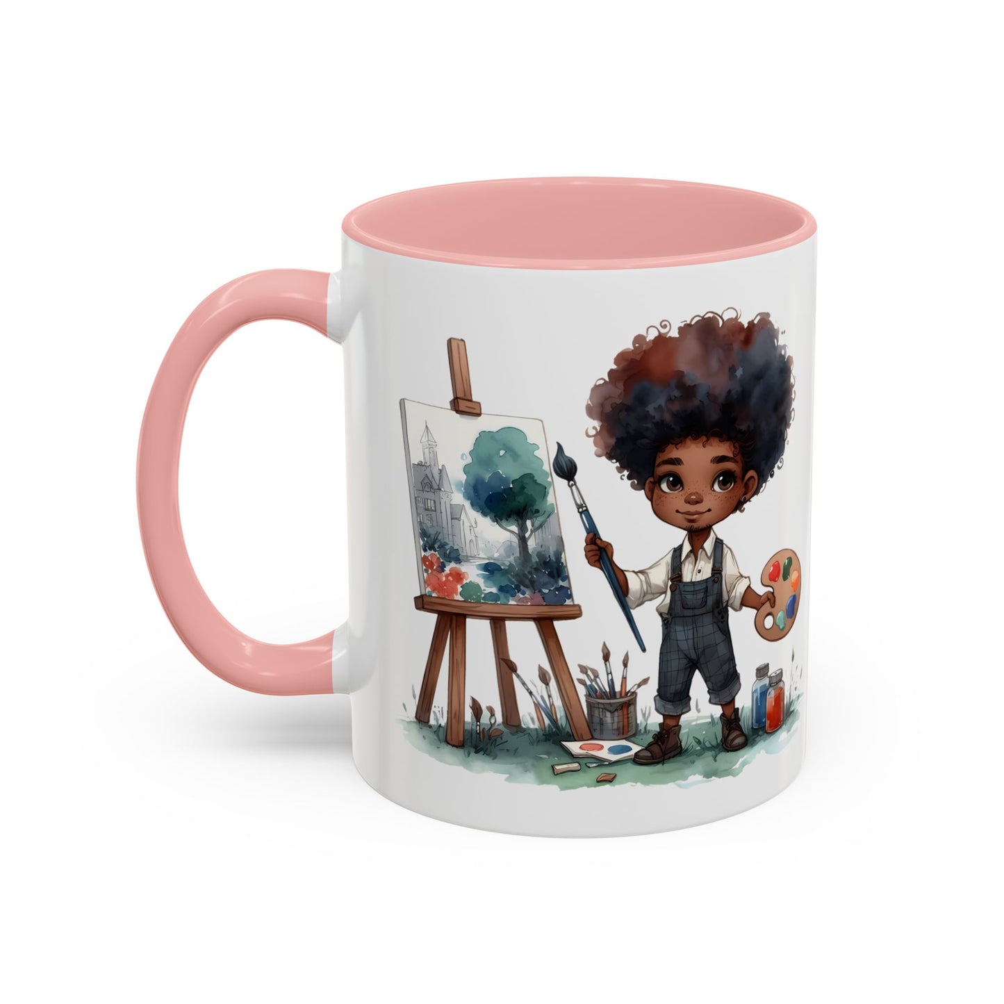 Creative Kid's Coffee Mug | Art Lover Gift | Black & White Accent Mug | Unique Art Design | Children's Art Decor | Fun Ceramic Cup