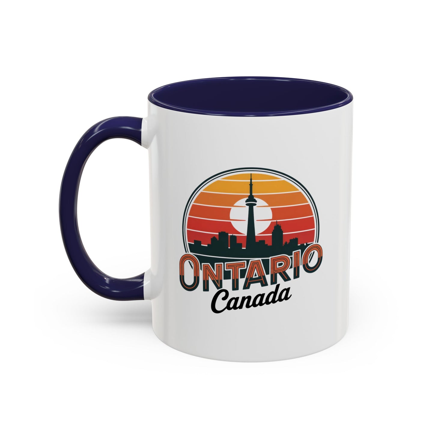 Ontario Skyline Accent Coffee Mug, Retro Travel Mug, Gift for Coffee Lovers, Ontario Souvenir, Unique Kitchen Decor