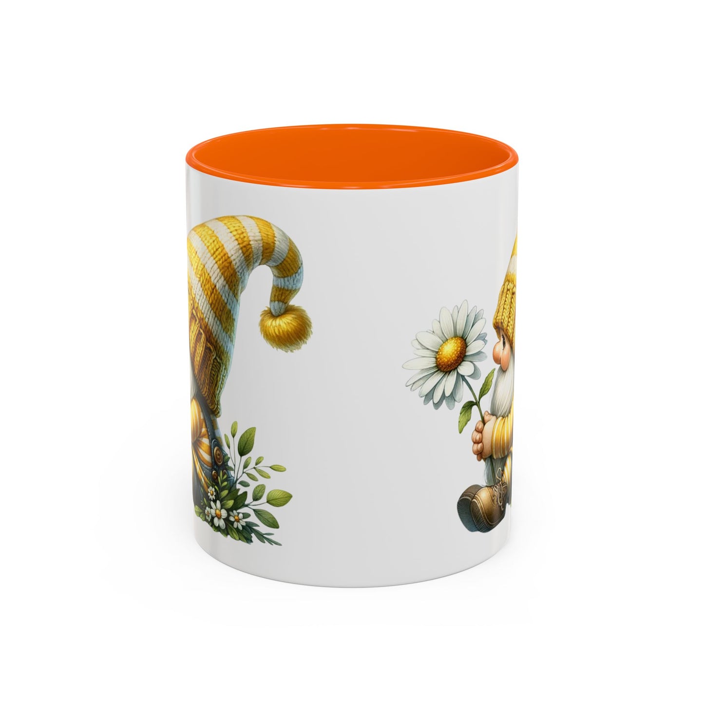 Whimsical Gnome Coffee Mug, Cute Gnome Cup for Garden Lovers, Spring Decor, Gift for Her, Coffee Lover's Mug, Unique Flower Mug