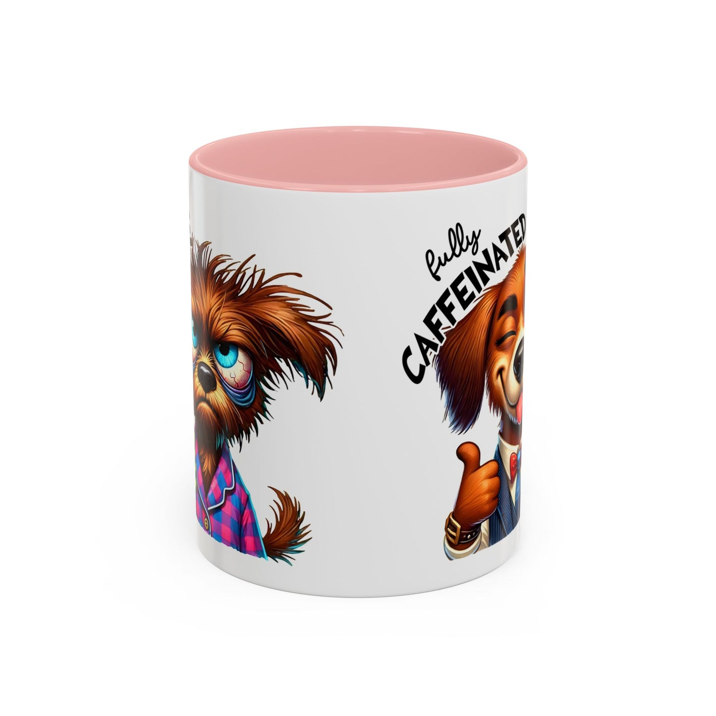 Caffeinated Dog Mug, Funny Pet Lover Coffee Cup, Gift for Dog Owners, Cute Animal Drinkware, Whimsical Home Decor