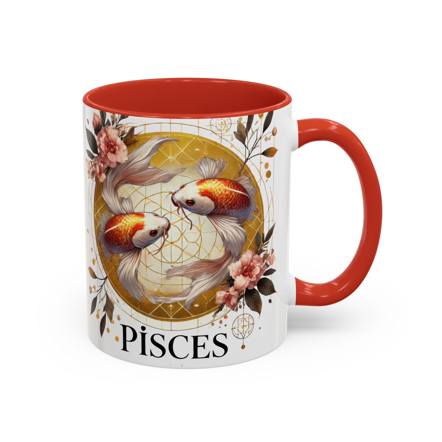 Pisces Goldfish Accent Coffee Mug – Zodiac Astrology Gift for Fish Lovers