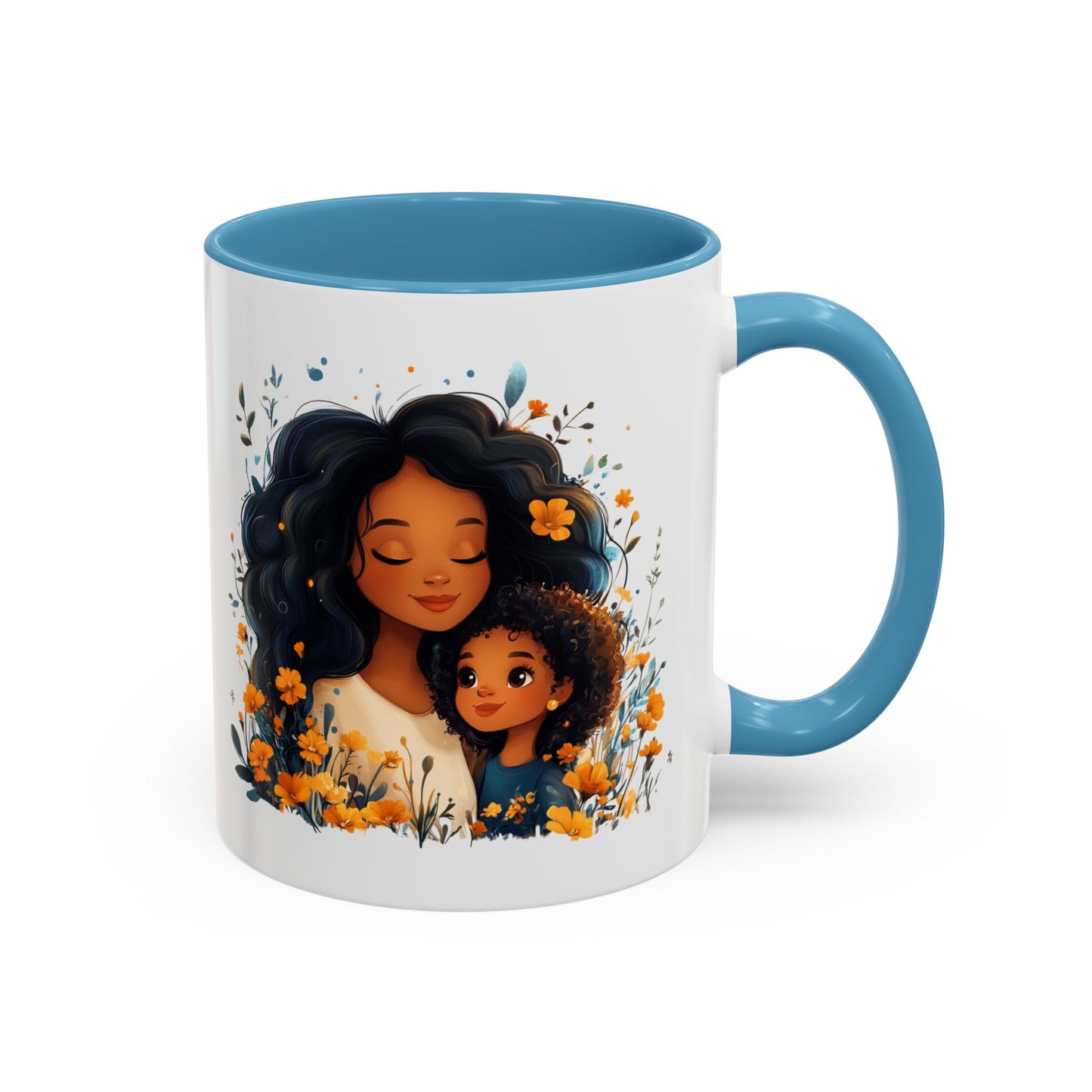 Floral Mom and Daughter Coffee Mug, Mother's Day Gift, Family Bonding, Tea Cup, Inspirational Mug, Cozy Drinkware