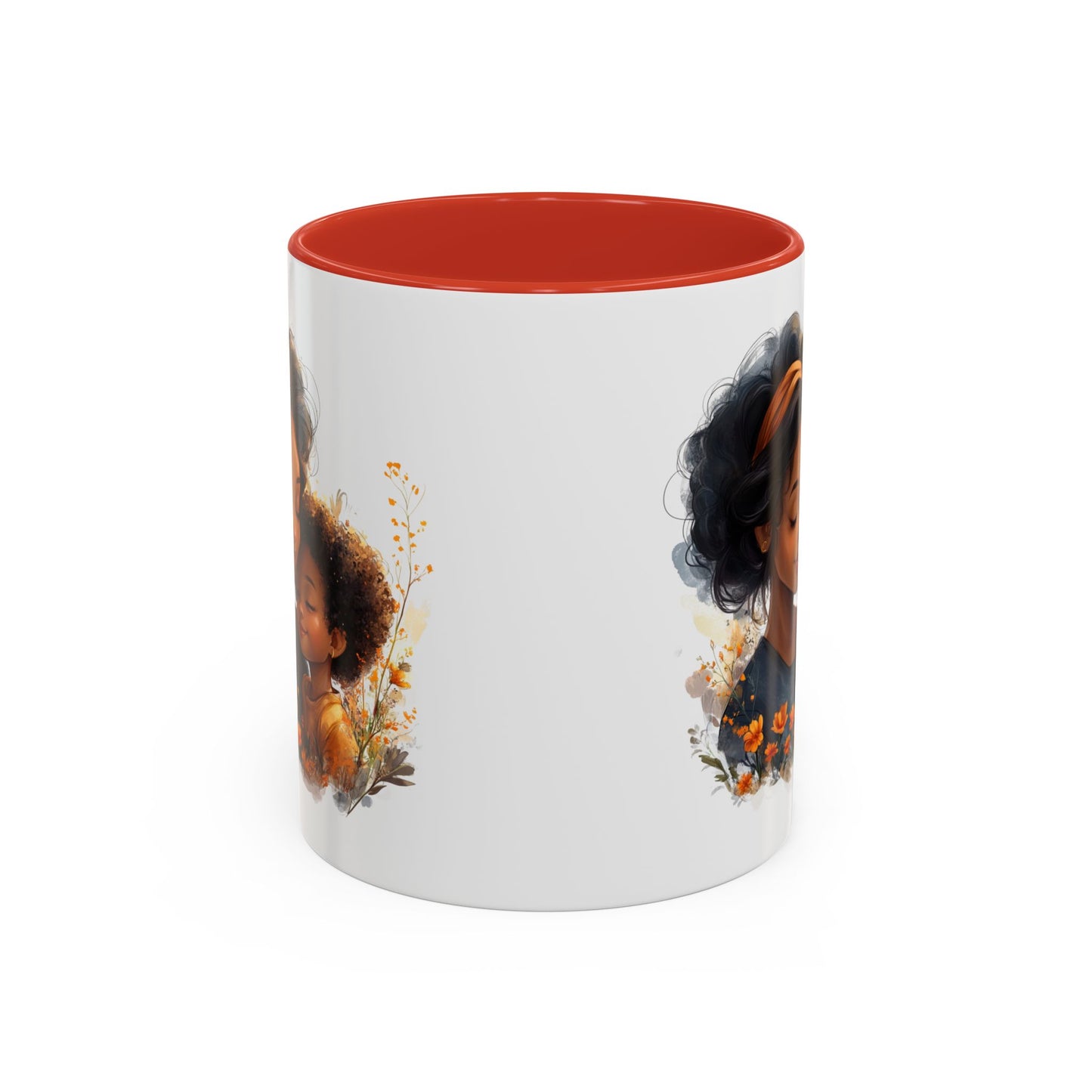 Vibrant Floral Mama & Child Coffee Mug, Black Handle Tea Cup, Perfect Gift for Moms, Cute Nursery Décor, Inspirational Homeware