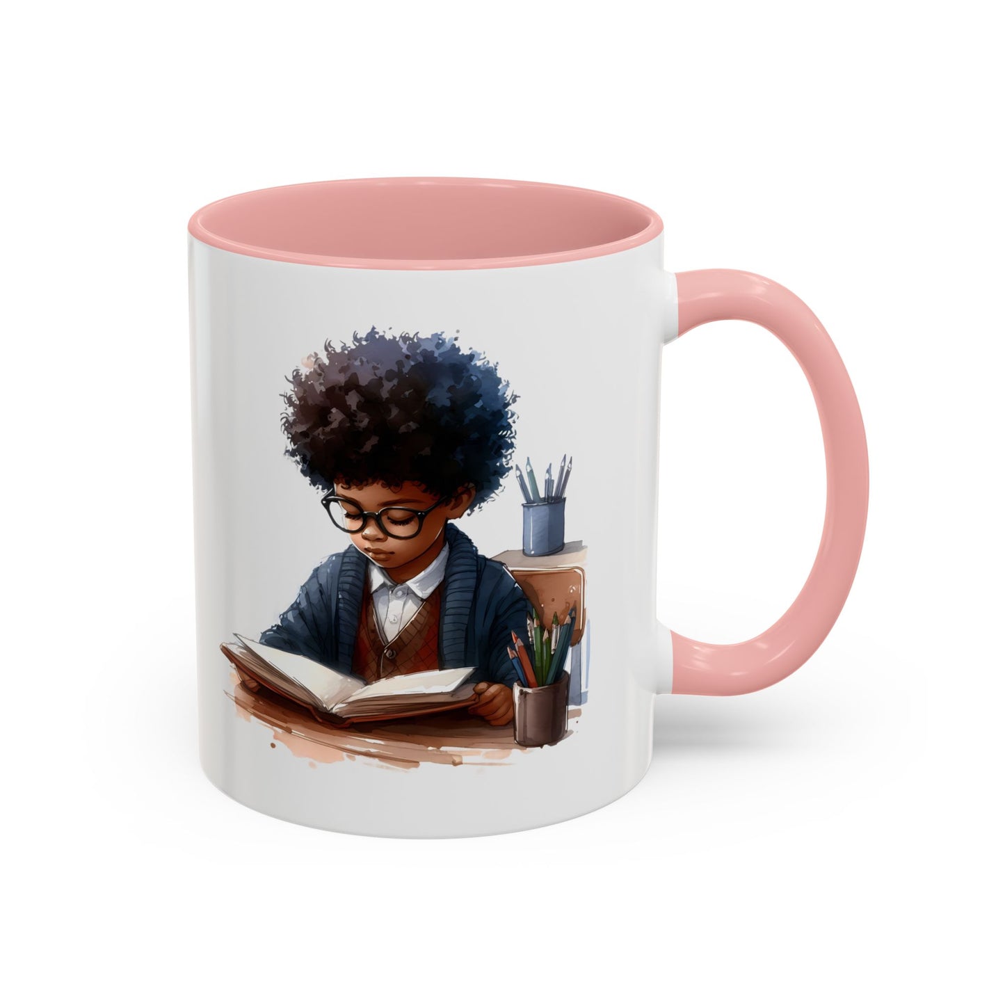 Studious Kid Accent Coffee Mug | Reading Gift for Book Lovers | Unique Office Decor | Fun Drinkware | Educational Present