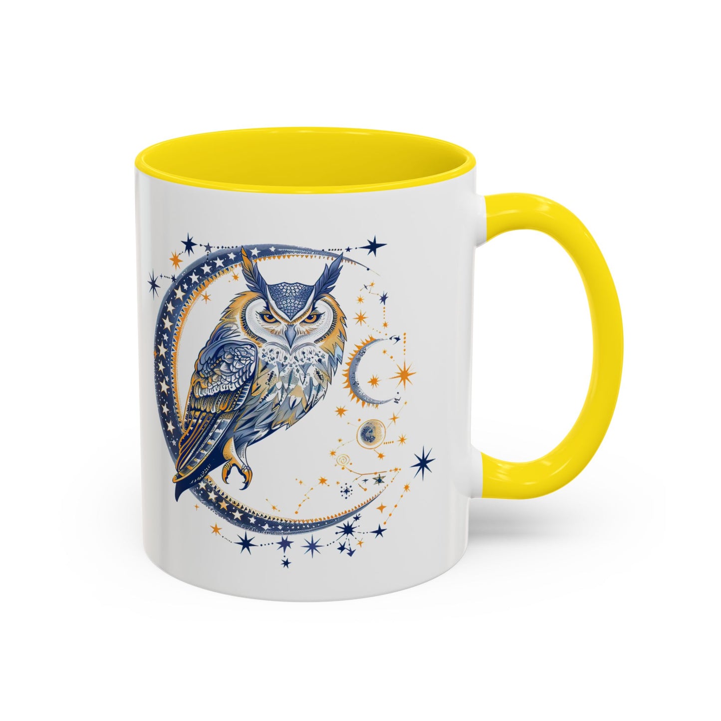 Celestial Owl Coffee Mug | Starry Night Mug, Astrology Gift, Owl Lover Cup, Unique Drinking Vessel, Enchanted Home Decor
