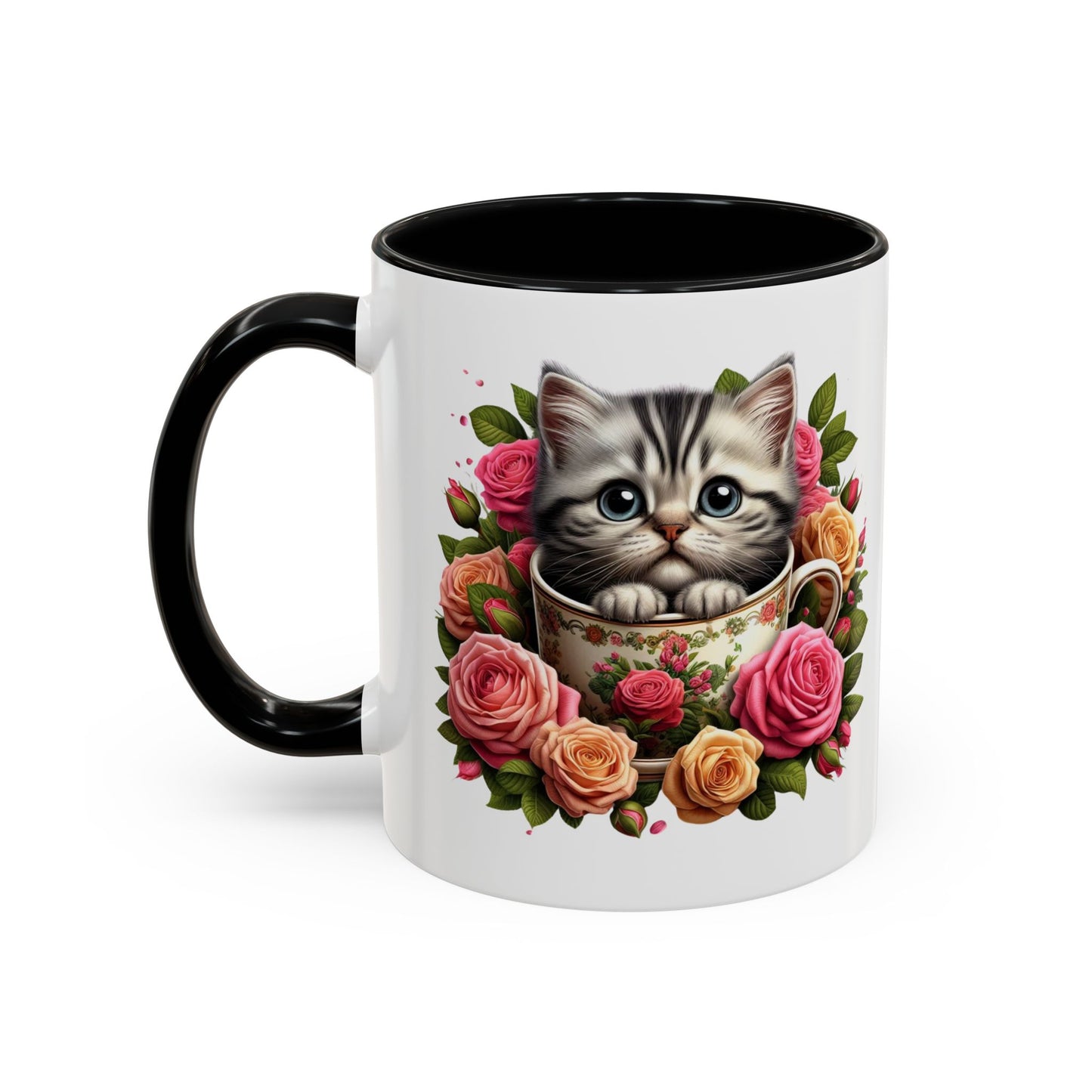 Whimsical Cat Coffee Mug with Floral Accents, Cute Cat Mug, Pet Lover Gift, Tea Cup, Perfect for Cat Lovers, Floral Coffee Cup, [...]