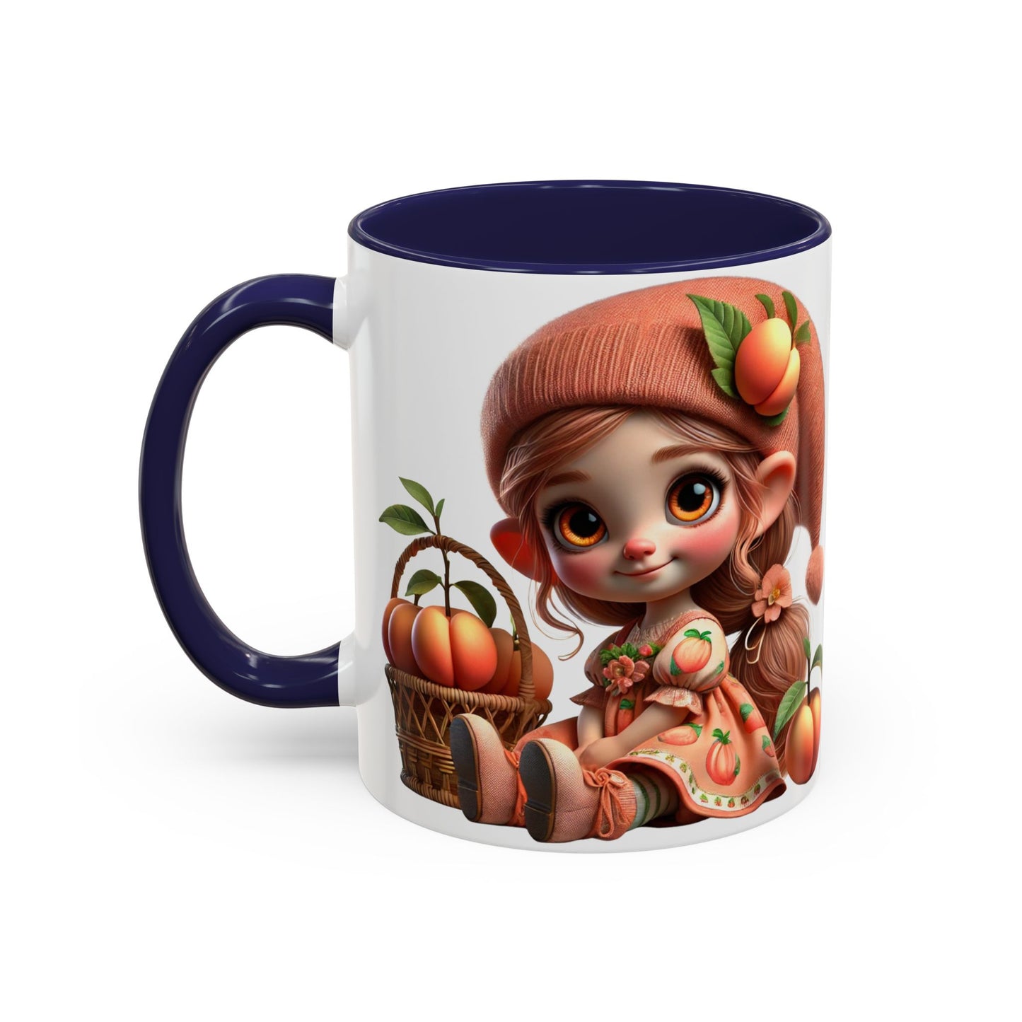 Cute Peach Character Accent Coffee Mug - Ideal for Cozy Mornings