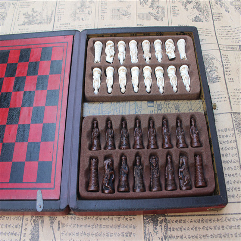 Antique chess mobile chess board