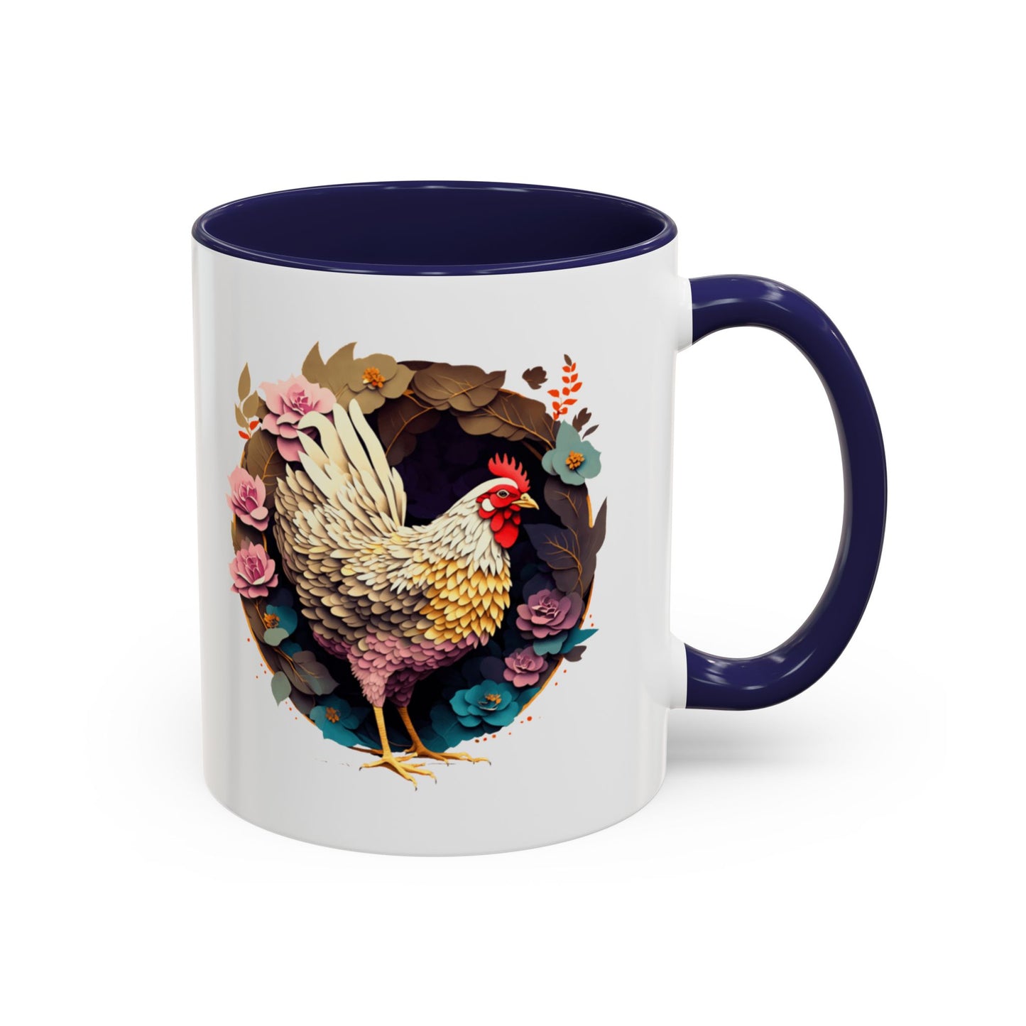 Charming Floral Chicken Coffee Mug - Perfect for Farmhouse Decor, Gift for Chicken Lovers, Tea, Hot Drinks, Home & Kitchen
