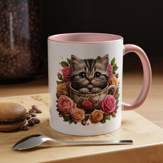 Whimsical Cat Coffee Mug with Floral Accents, Cute Cat Mug, Pet Lover Gift, Tea Cup, Perfect for Cat Lovers, Floral Coffee Cup, [...]