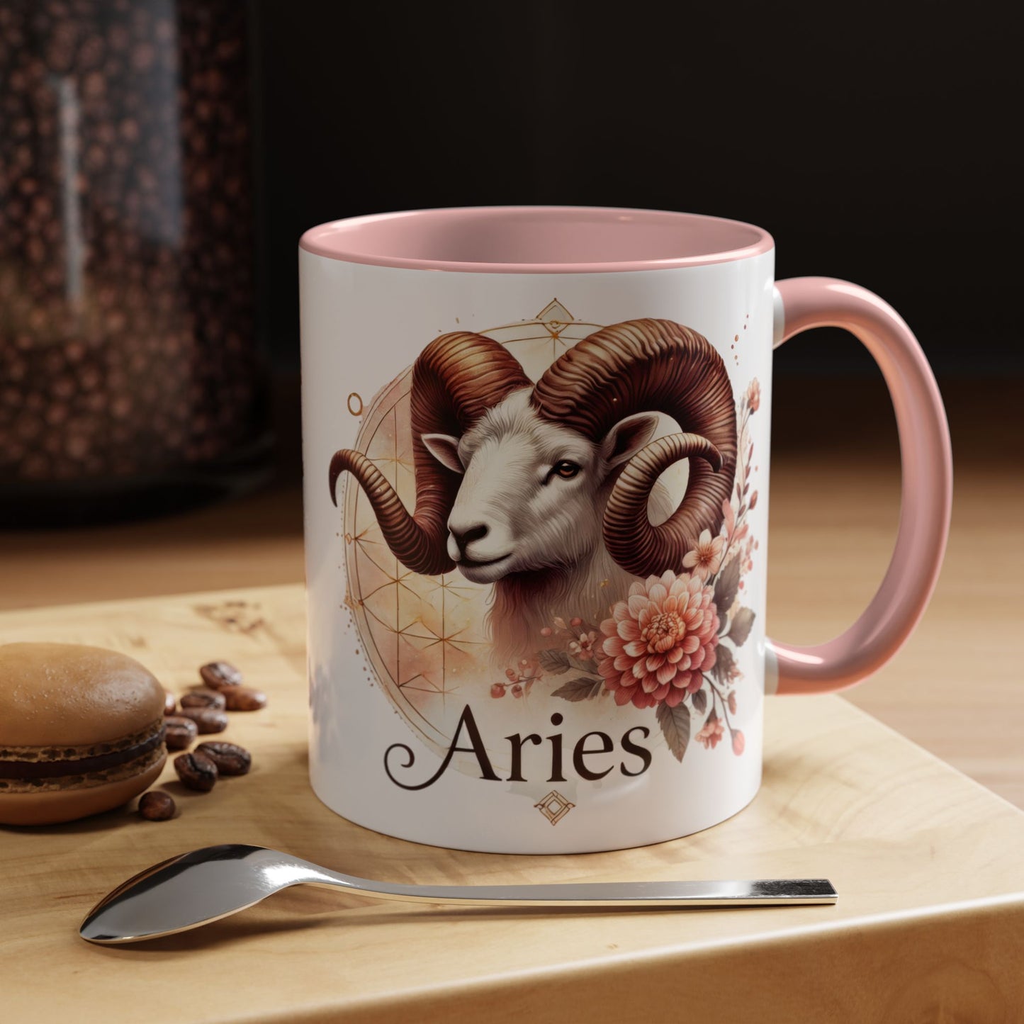 Aries Zodiac Coffee Mug - Astrological Floral Design - Perfect Gift for Astrology Lovers