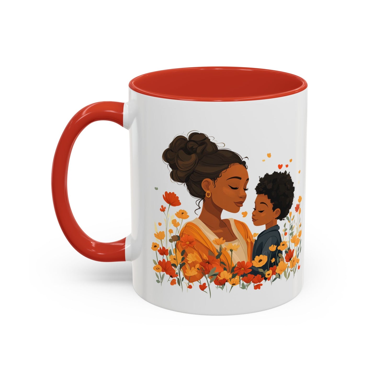 Warm Embrace Floral Coffee Mug - Perfect Gift for Moms, Mother's Day, Family Love, Cozy Mornings, Mom and Child Duo