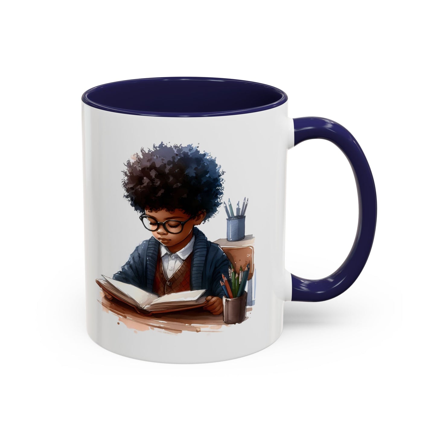 Studious Kid Accent Coffee Mug | Reading Gift for Book Lovers | Unique Office Decor | Fun Drinkware | Educational Present