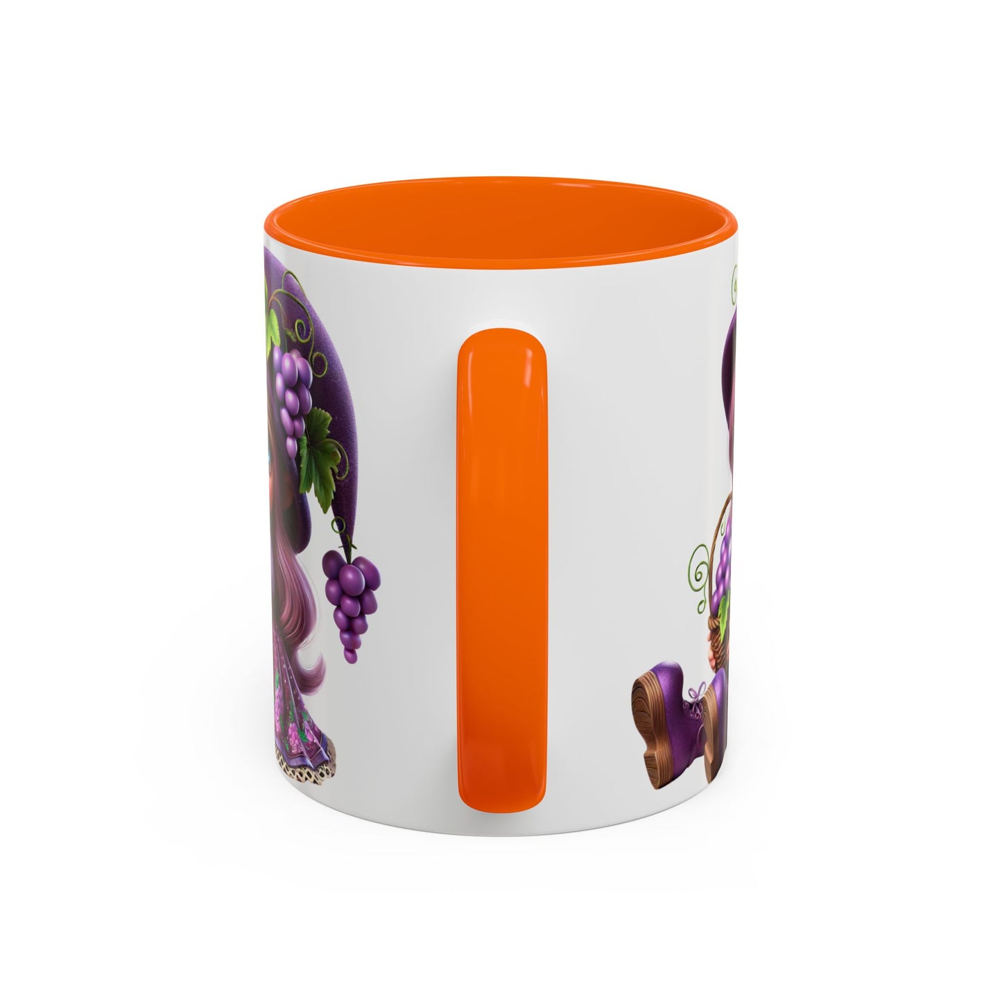 Whimsical Grape Girl Coffee Mug - Fun 11oz & 15oz Accent Mugs for Kids and Wine Lovers