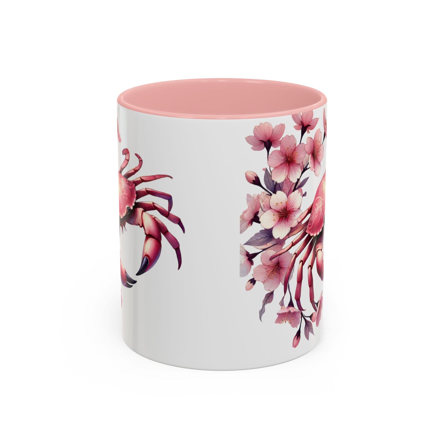 Artistic Crab & Cherry Blossom Mug - 11 & 15oz Accent Coffee Cup