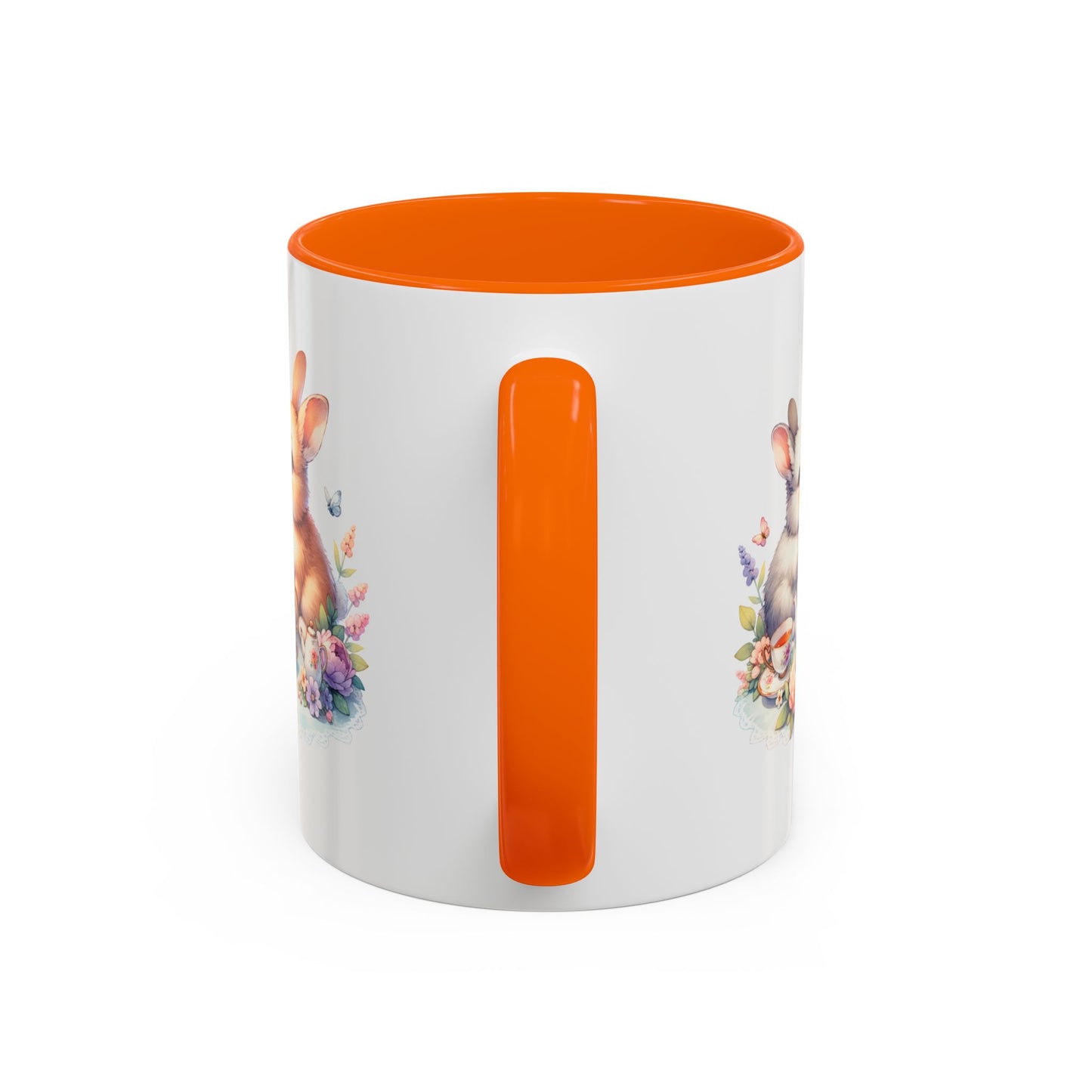 Whimsical Bunny Coffee Mug, Cute Bunny Mug for Spring, Easter Gift, Floral Rabbit Mug, Fun Coffee Cup