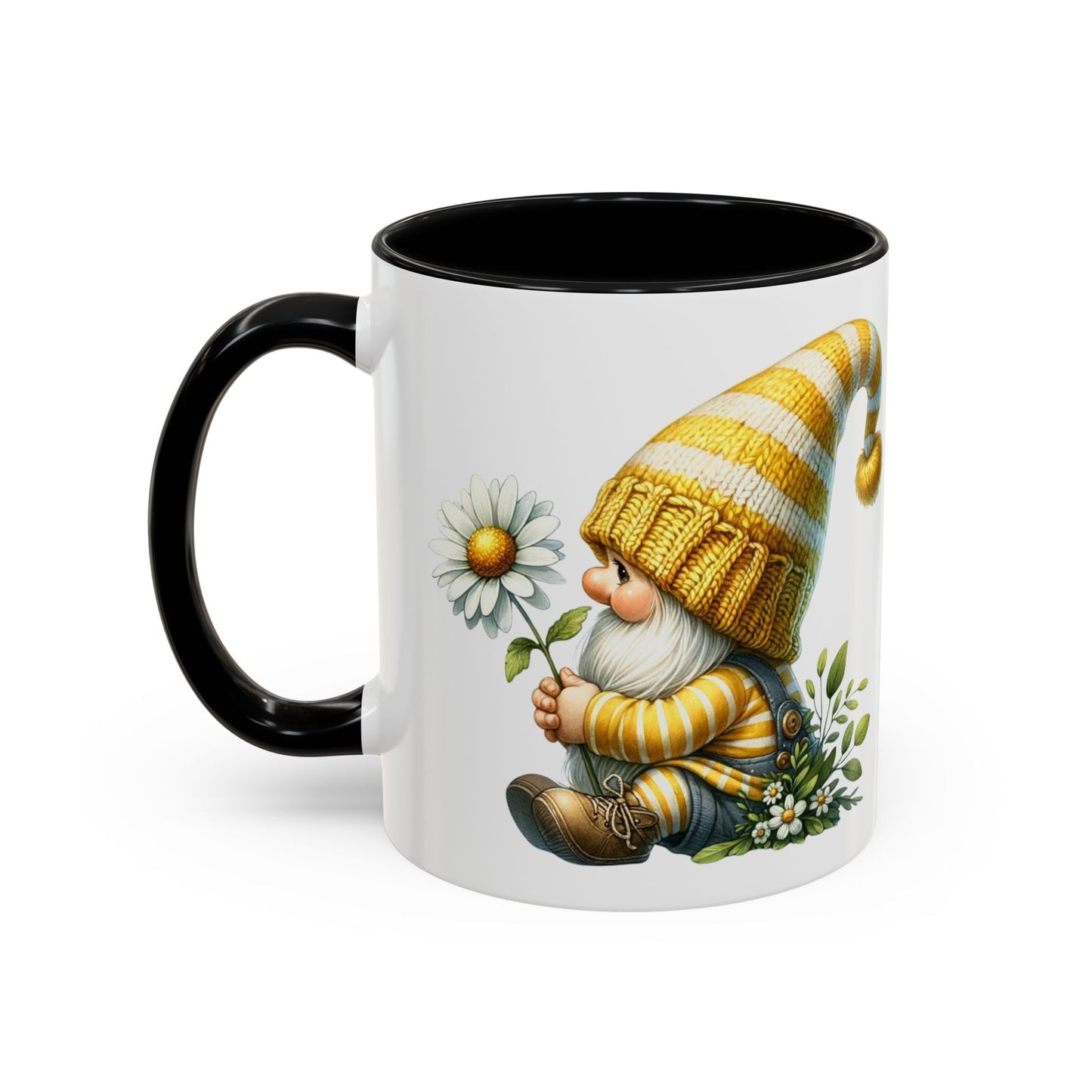 Whimsical Gnome Coffee Mug, Cute Gnome Cup for Garden Lovers, Spring Decor, Gift for Her, Coffee Lover's Mug, Unique Flower Mug
