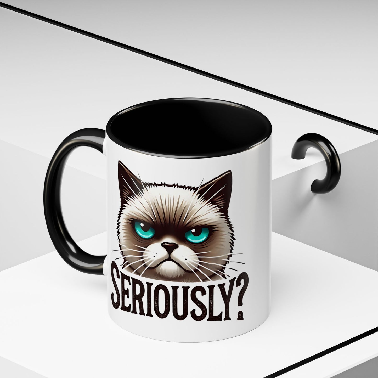 Funny Cat Accent Coffee Mug | Gift for Cat Lovers | Unique Ceramic Mug | Quirky Kitchen Decor | Humor Mug | Cat Person Gift