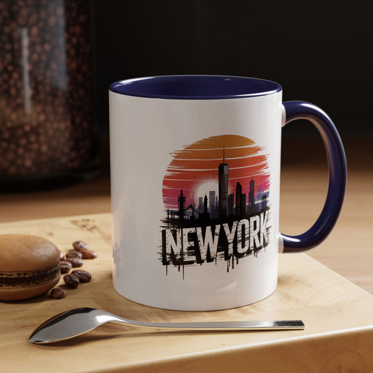 Colorful NYC Skyline Coffee Mug - Perfect for Gifts, Home Decor, Travel Souvenirs, Office Use, and Coffee Lovers