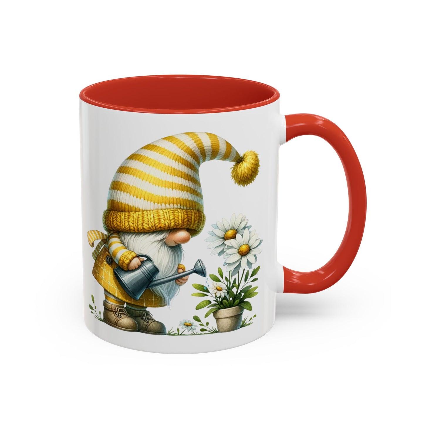 Charming Gnome Accent Coffee Mug, Cute Nature Decor, Garden Lover Gift, Springtime Coffee Cup, Whimsical Kitchenware