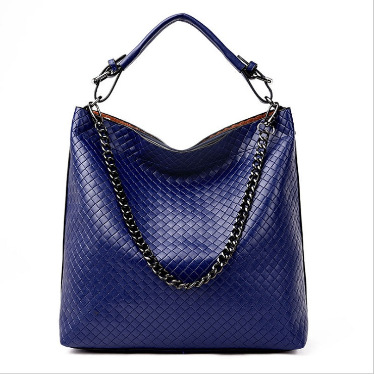 fashion women's bag winter new woven pattern handbag chain shoulder bag simple wild Messenger bag