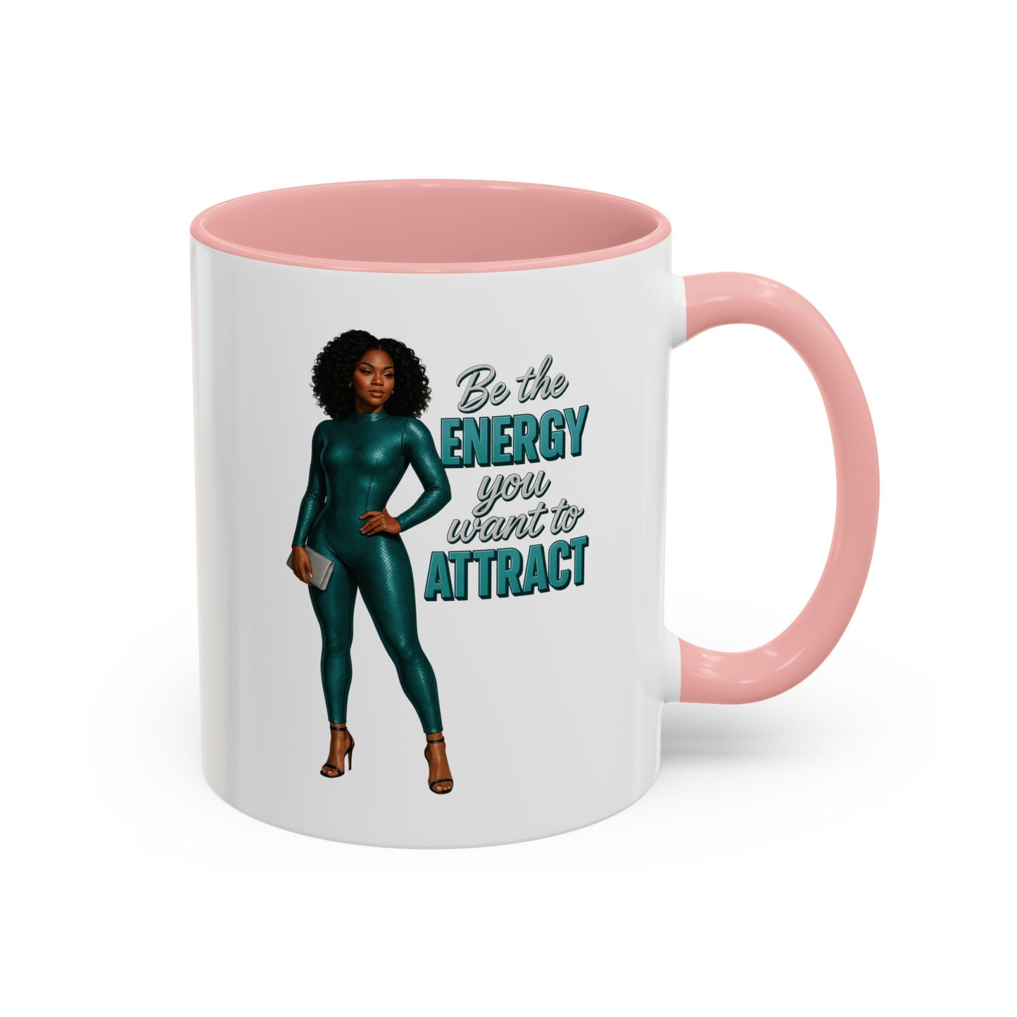 Empowering Accent Coffee Mug - Ideal Gift for Motivators, Inspirational Decor, Self-Care Mug, Energy Attraction Mug