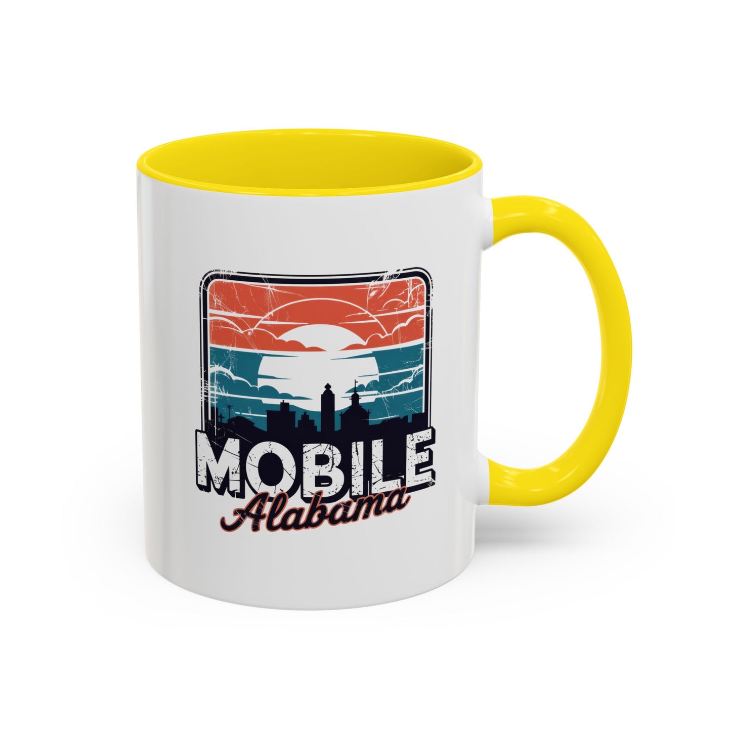 Mobile Alabama Sunset Accent Coffee Mug – Perfect Gift for Travelers, Coffee Lovers, Souvenir, Home Decor, Unique Mug