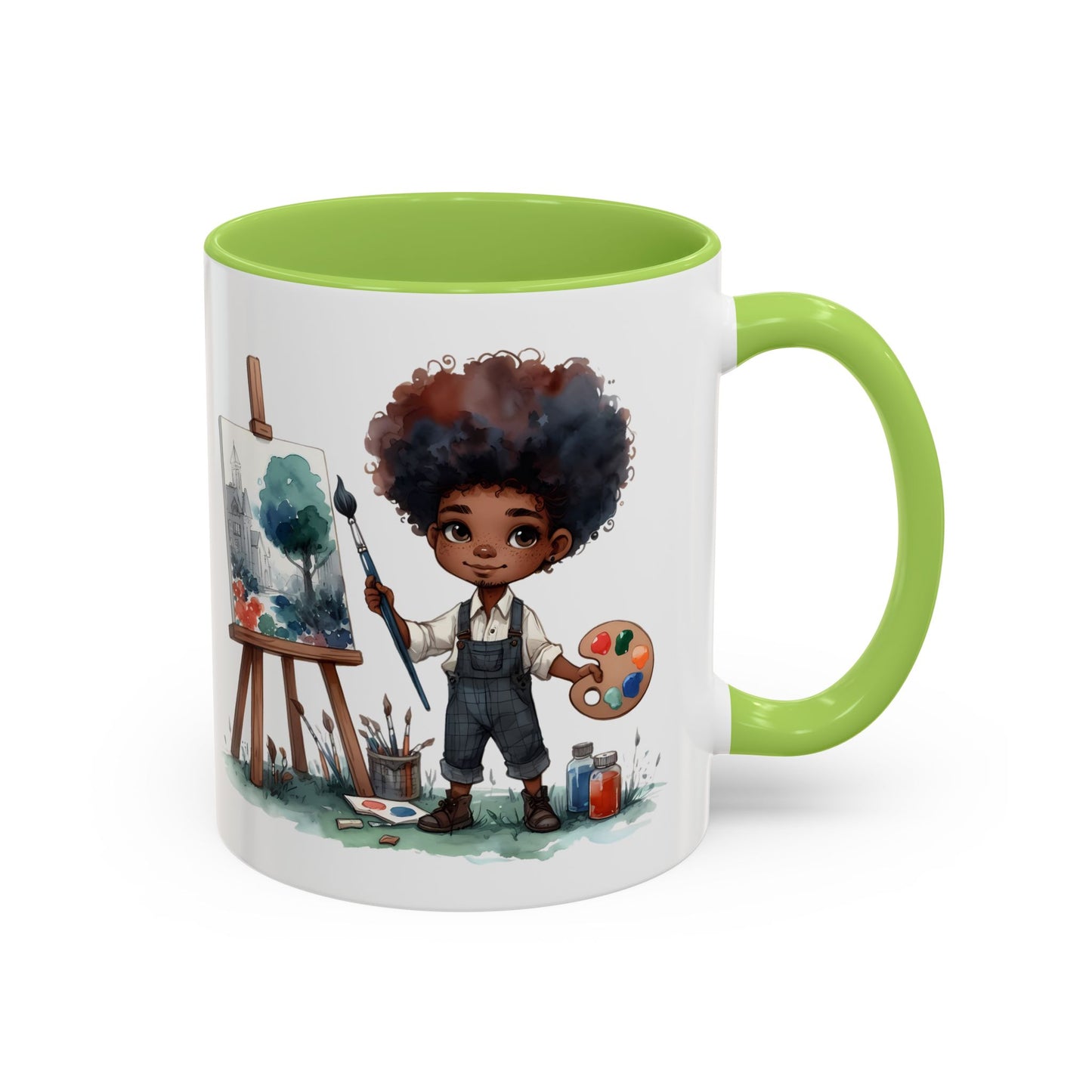 Creative Kid's Coffee Mug | Art Lover Gift | Black & White Accent Mug | Unique Art Design | Children's Art Decor | Fun Ceramic Cup