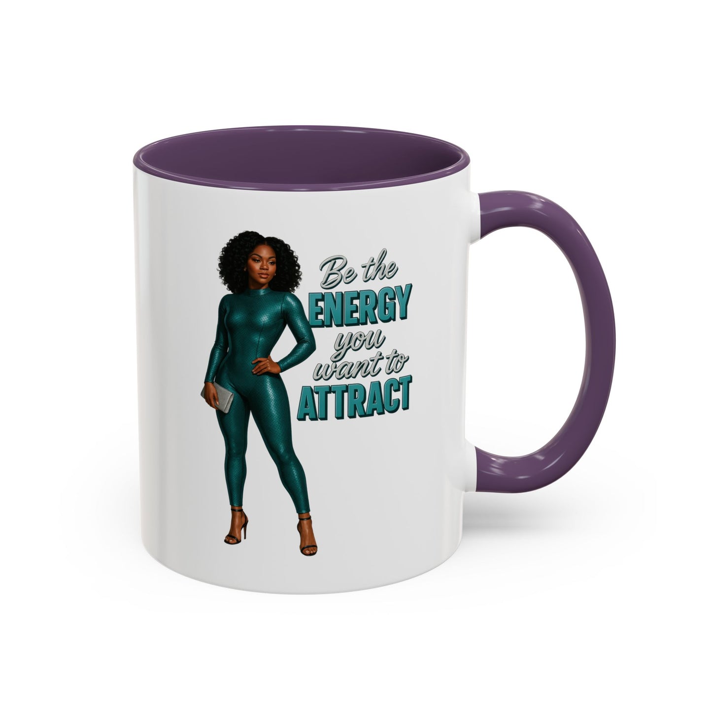 Empowering Accent Coffee Mug - Ideal Gift for Motivators, Inspirational Decor, Self-Care Mug, Energy Attraction Mug