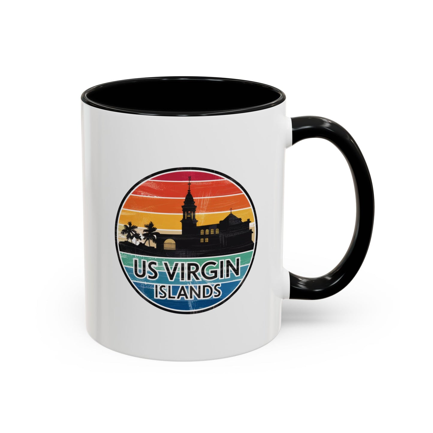 Tropical Landscape Coffee Mug, US Virgin Islands Mug, Travel Souvenir Cup, Beach Lover Gift, Vacation Keepsake, Colorful Accent Mug