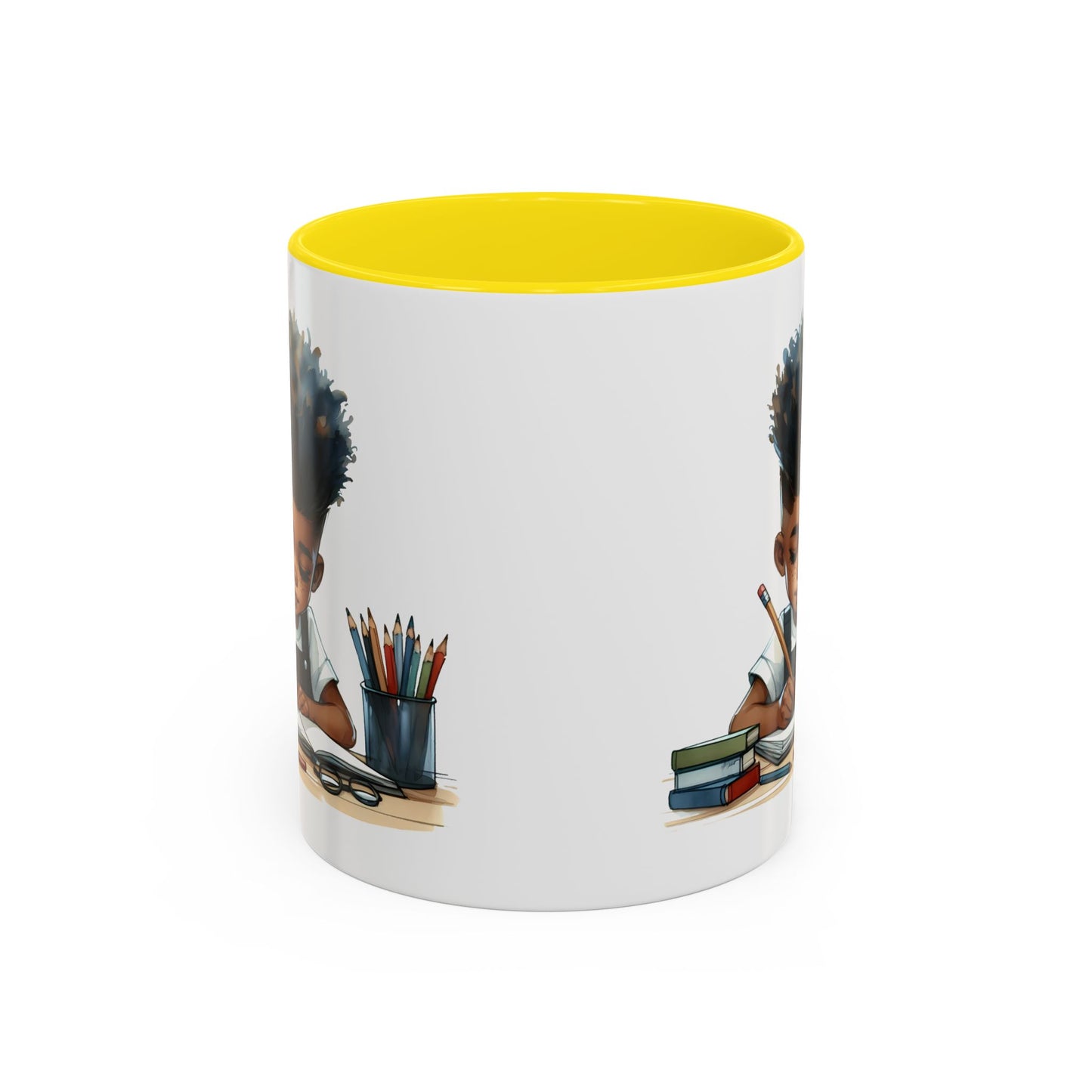 Creative Kids Coffee Mug, Black Accent Mug, Cute Student Gift, Kids Artwork Mug, Back-to-School Coffee Cup, Educational Gift Idea