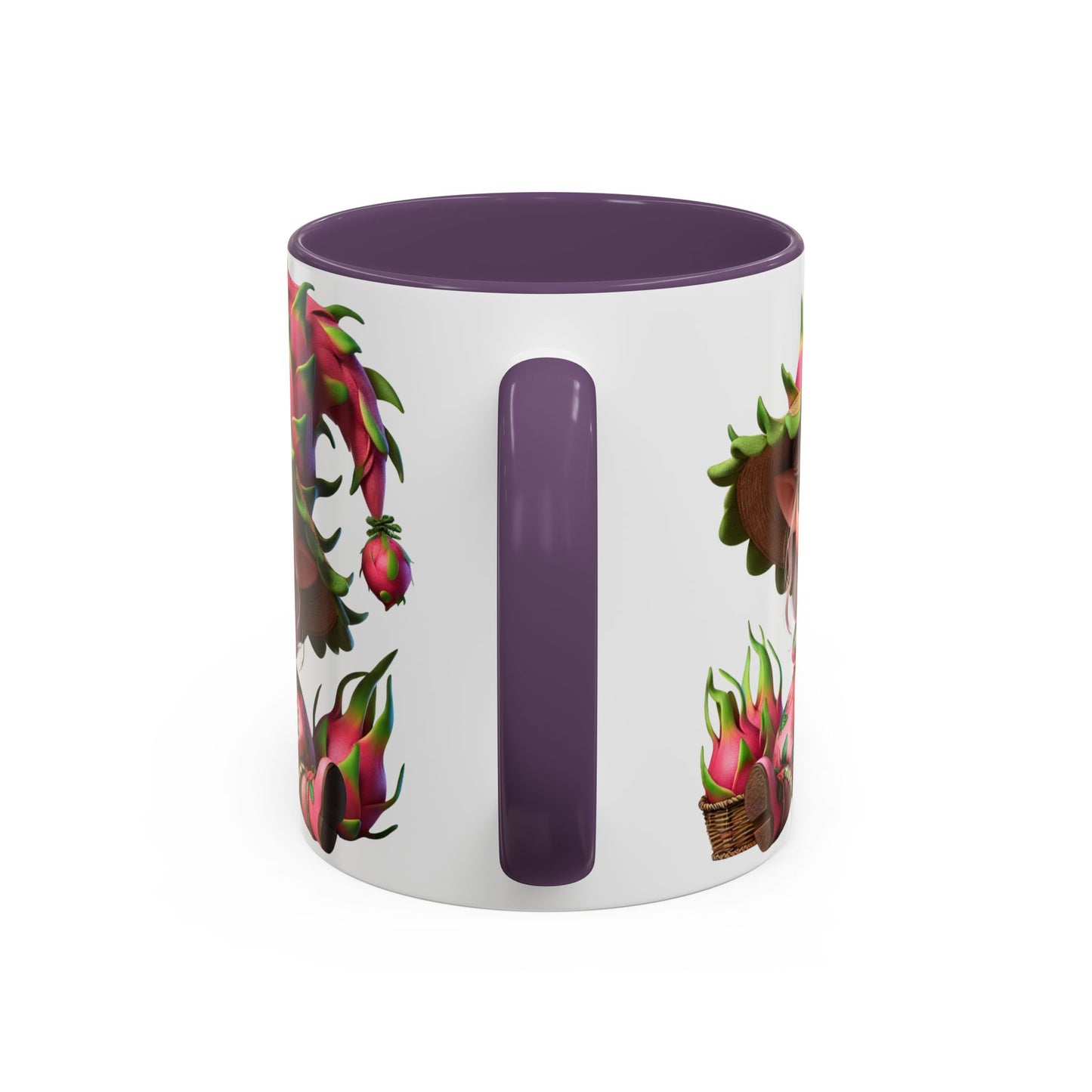 Whimsical Dragon Fruit Character Coffee Mug - Perfect for Plant Lovers & Fantasy Fans