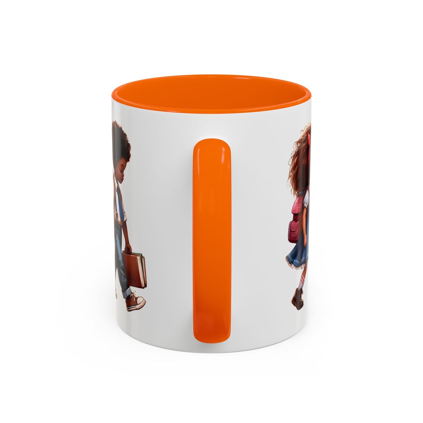 Cute Kids Walking Accent Coffee Mug | Back to School, Teacher Gift, Children's Art, Personalized Tea Cup, Unique Gift Idea