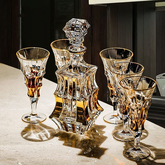 Crystal Glass Light Luxury Gold Red Wine High Leg