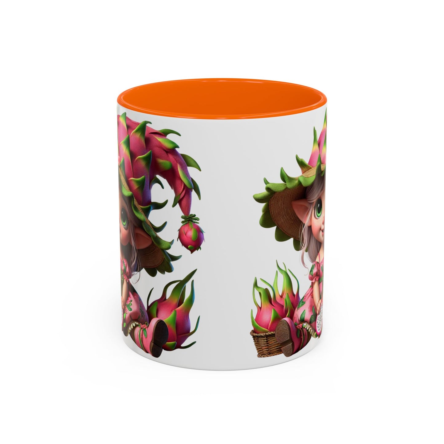 Whimsical Dragon Fruit Character Coffee Mug - Perfect for Plant Lovers & Fantasy Fans