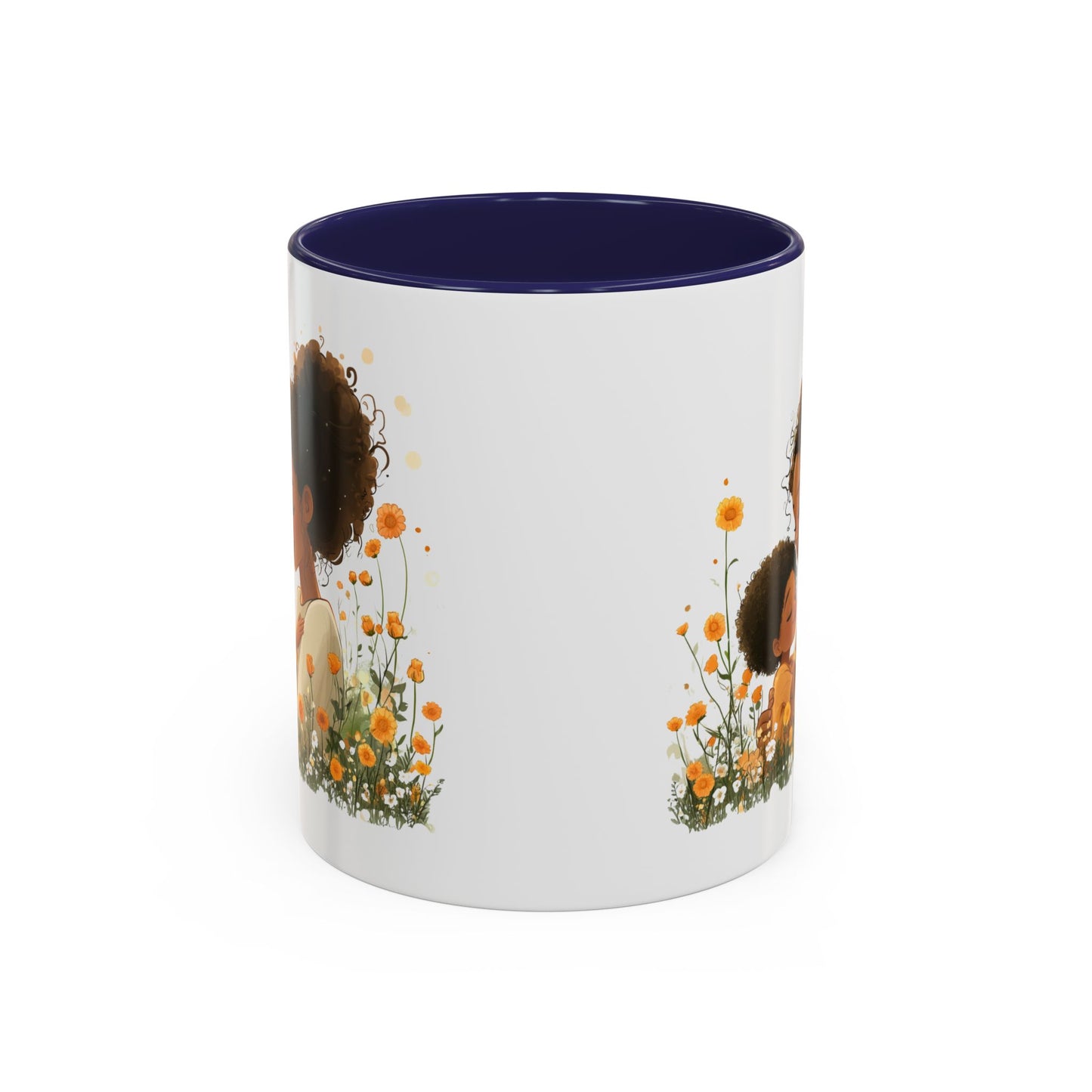 Emotional Motherhood Coffee Mug, Floral Mom & Child, Gift for Mother's Day, Family Bonding, Cozy Drinkware, Home Decor