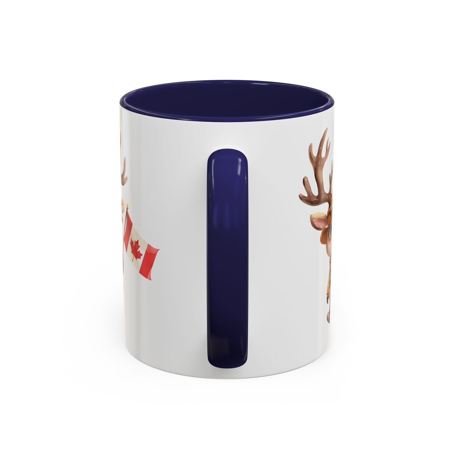 Cute Canadian Reindeer Mug, Accent Coffee Cup for Animal Lovers, Holiday Gift, Cute Kitchen Decor, Seasonal Drinkware