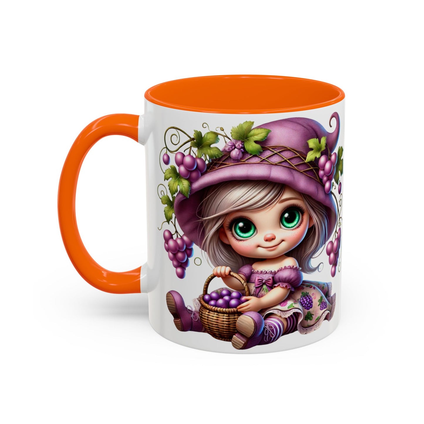 Whimsical Grape Girl Coffee Mug - Perfect for Wine Lovers and Gift Giving
