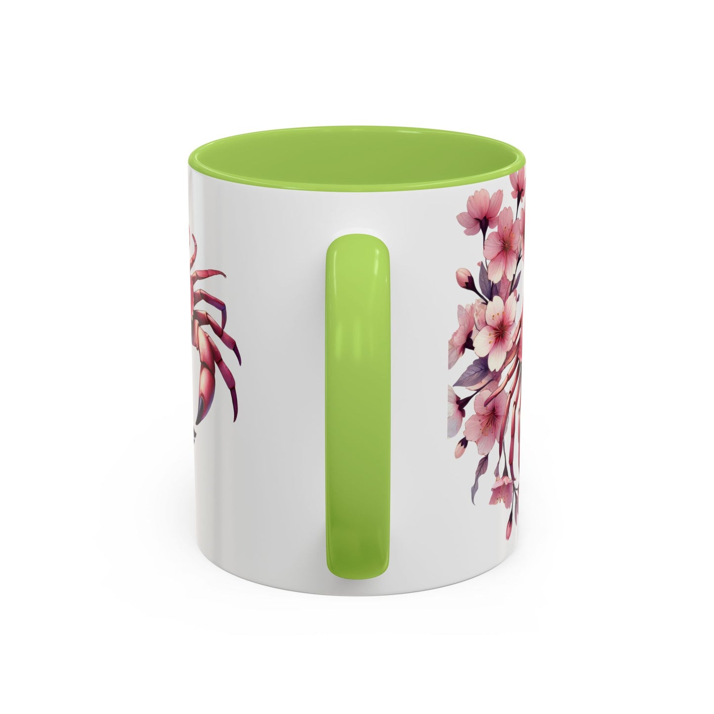Artistic Crab & Cherry Blossom Mug - 11 & 15oz Accent Coffee Cup