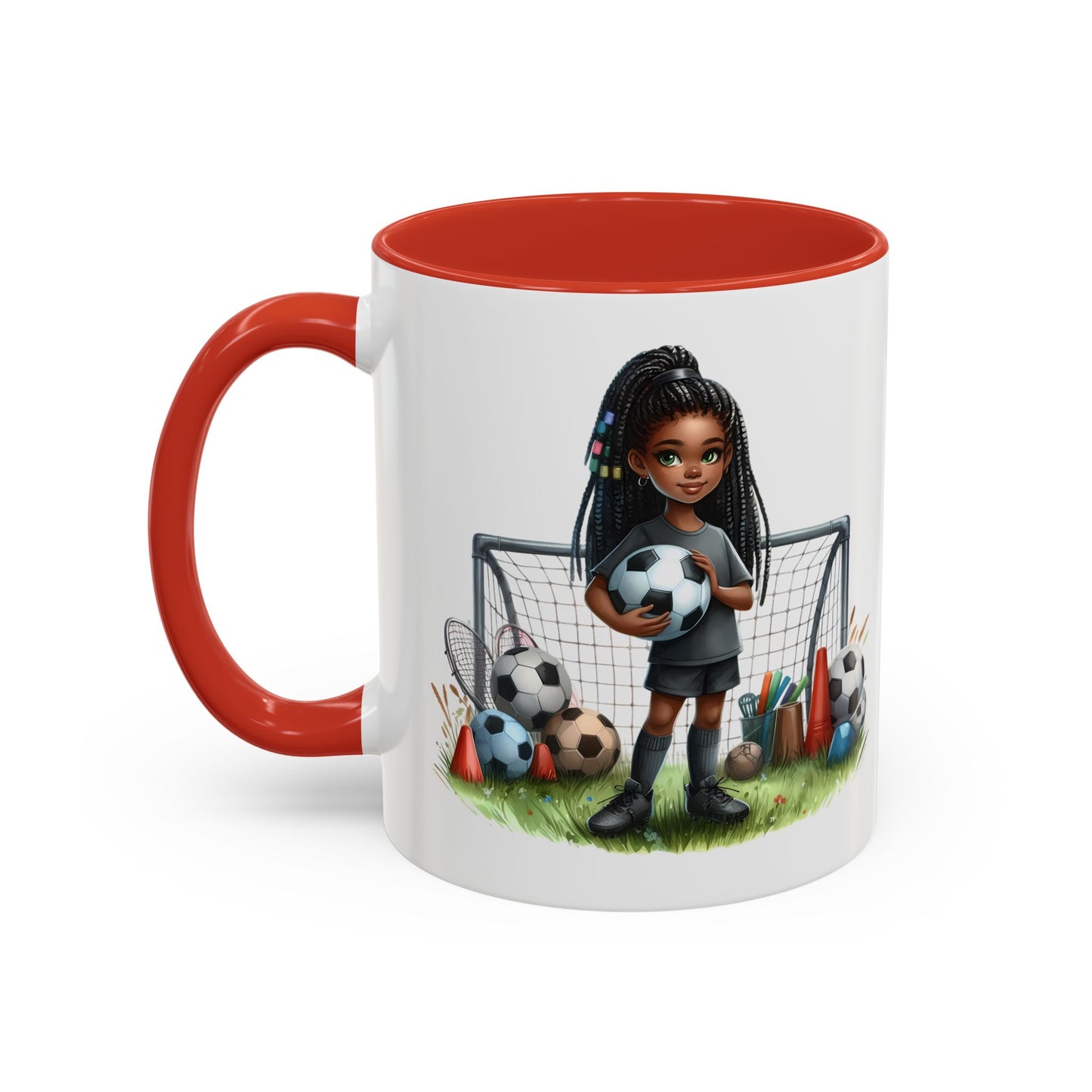 Soccer-Themed Accent Coffee Mug, Personalized Sports Fan Gift, Perfect for Coaches, Players, Kids, and Birthdays
